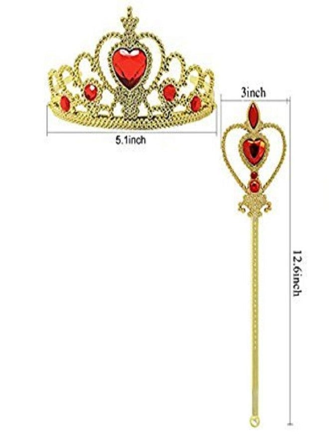 فانسي دريسويل تاج أميرة وعصا سحرية من فانسي دريس ويل، هدية مثالية لحفلات الفتيات من عمر 3 إلى 10 سنوات/هدايا تذكارية (ذهبي، مجموعة من 10 قطع)، بلاستيك - Image 3